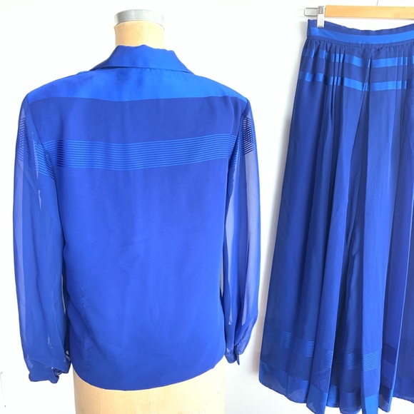 Vintage Sheer & Stripe 2pc Pant suit, Jack Bryan - Picture 5 of 8